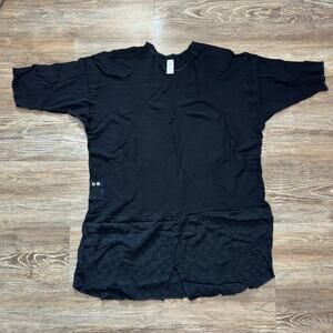 GARB Lagenlook Crinkle Tunic Dress Black L Boho Gothic Artsy Loose Fit USA Made